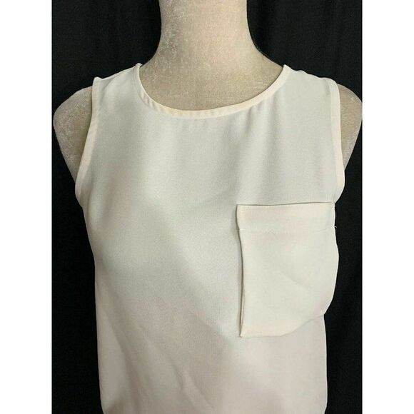 Zara Womens Solid White Crew Neck Tank Top Blouse Xs - Picture 2 of 7